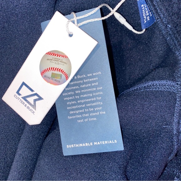 Womens New York Yankees Cutter & Buck Navy Cascade Sherpa Fleece Full-Zip Jacket - Picture 3 of 12